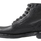 Dolce & Gabbana Equisite Black Lace-Up Leather Boots