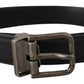 Dolce & Gabbana Elegant Black Leather Belt with Metal Buckle