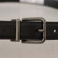 Dolce & Gabbana Elegant Black Leather Belt with Metal Buckle