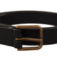 Dolce & Gabbana Elegant Black Leather Belt with Metal Buckle