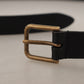 Dolce & Gabbana Elegant Black Leather Belt with Metal Buckle