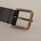 Dolce & Gabbana Elegant Black Leather Belt with Metal Buckle