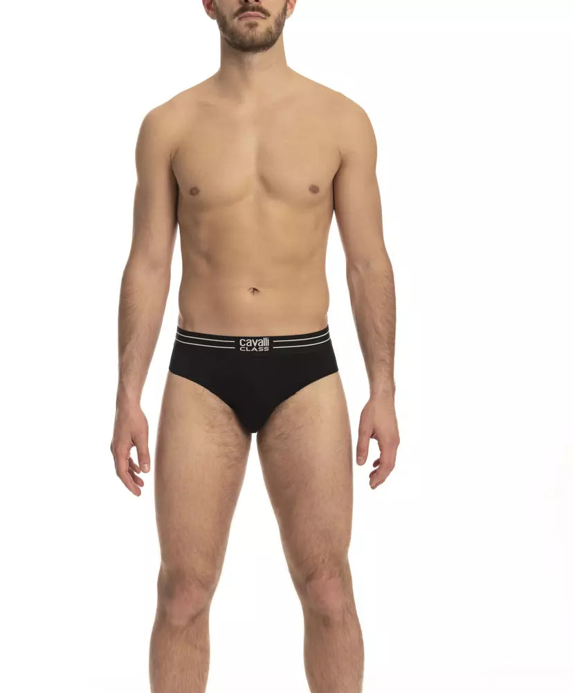 Cavalli Class Black Cotton Men Underwear Set