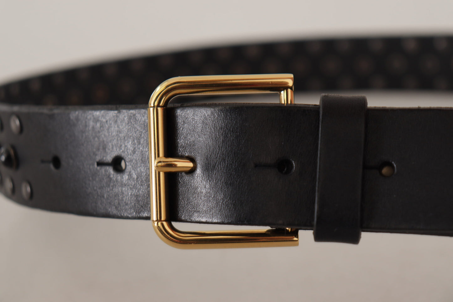 Dolce & Gabbana Elegant Leather Belt with Logo Engraved Buckle