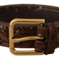 Dolce & Gabbana Elegant Leather Belt with Engraved Buckle