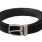 Dolce & Gabbana Elegant Velvet Designer Belt with Logo Engraved Buckle