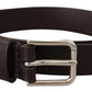 Dolce & Gabbana Elegant Leather Belt With Logo Buckle