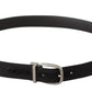 Dolce & Gabbana Elegant Black Leather Designer Belt