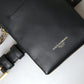 Dolce & Gabbana Black Leather Men Purse Double Belt Strap Bracelet Bag