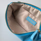 Twinset Blue Tafta Silk Large Bow Zipper Clutch Women Borse Logo Bag