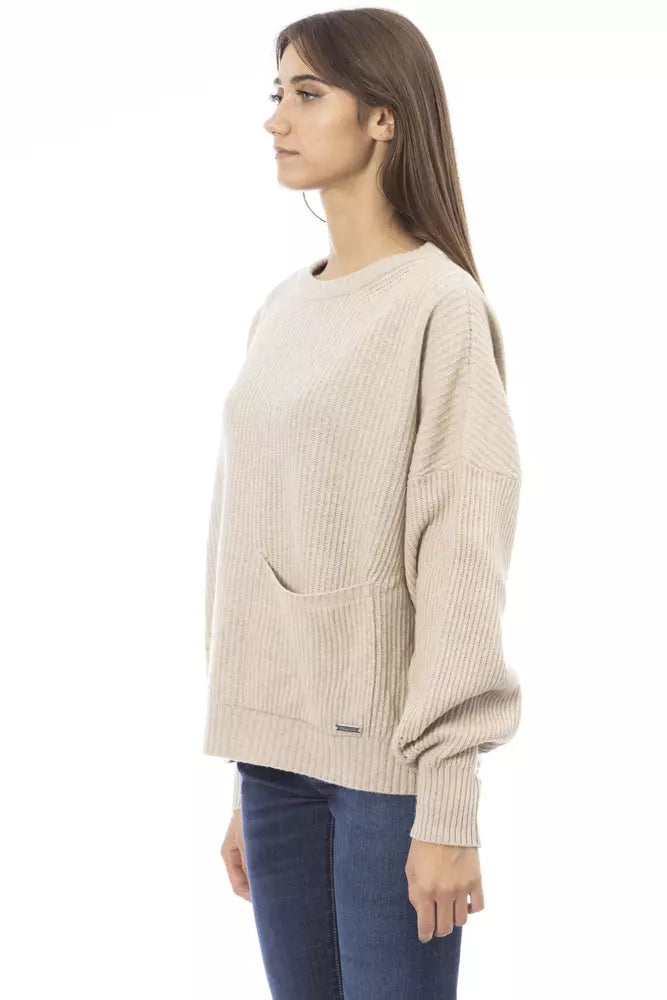 Baldinini Trend Beige Wool Women Sweater