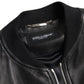 Dolce & Gabbana Elegant Black Leather Bomber Jacket