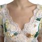 Dolce & Gabbana Multicolor Floral Lace V Neck Blouse