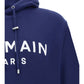 Balmain Elegant Navy Blue Monogram Hoodie