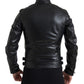 Dolce & Gabbana Sleek Black Leather Biker Jacket