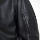 Dolce & Gabbana Elegant Black Leather Bomber Jacket