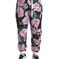 Dolce & Gabbana Multicolor Peony Joggers Cotton Men Pants