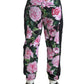 Dolce & Gabbana Multicolor Peony Joggers Cotton Men Pants