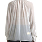 Dolce & Gabbana White Silk Sheer Tied Neck Polka Dots Blouse