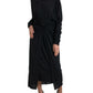 Dolce & Gabbana Elegant Black Wool Wrap Dress