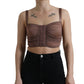 Dolce & Gabbana Brown Viscose Bustier Sleeveless Cropped Top