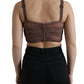 Dolce & Gabbana Brown Viscose Bustier Sleeveless Cropped Top