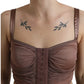 Dolce & Gabbana Brown Viscose Bustier Sleeveless Cropped Top