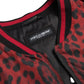 Dolce & Gabbana Red Leopard Print Bomber Jacket