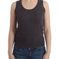 John Galliano Elegant Sleeveless Brown Knit Top