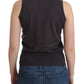 John Galliano Elegant Sleeveless Brown Knit Top