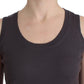 John Galliano Elegant Sleeveless Brown Knit Top