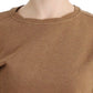 John Galliano Chic Brown Crewneck Cotton Sweater