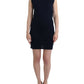 John Galliano Elegant Knee-Length Blue Cotton Dress