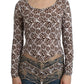 Cavalli Elegant Floral Lace Longsleeve Top