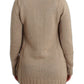 Cavalli Elegant Beige Knitted Crew Neck Sweater