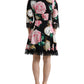 Dolce & Gabbana Enchanting Floral A-Line Dress with Sequined Detail