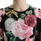 Dolce & Gabbana Enchanting Floral A-Line Dress with Sequined Detail