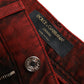 Dolce & Gabbana High Waist Red Denim Hot Pants Shorts