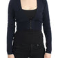 Cavalli Elegant Cropped Virgin Wool Cardigan