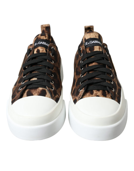 Dolce & Gabbana Elegant Leopard Print Casual Sneakers