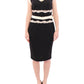 Cavalli Elegant Sheath Lace Dress in Black and Beige