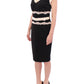 Cavalli Elegant Sheath Lace Dress in Black and Beige