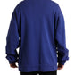 Dolce & Gabbana Royal Blue Cotton Crewneck Pullover Sweater