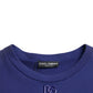 Dolce & Gabbana Royal Blue Cotton Crewneck Pullover Sweater