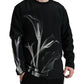 Dolce & Gabbana Black Floral Print Crewneck Pullover Sweater