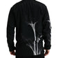 Dolce & Gabbana Black Floral Print Crewneck Pullover Sweater