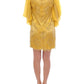 Dolce & Gabbana Yellow Lace Crystal Embellished Mini Dress