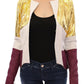 Vladimiro Gioia Elegant Metallic Croc Print Leather Jacket