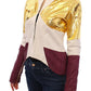 Vladimiro Gioia Elegant Metallic Croc Print Leather Jacket