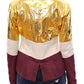 Vladimiro Gioia Elegant Metallic Croc Print Leather Jacket